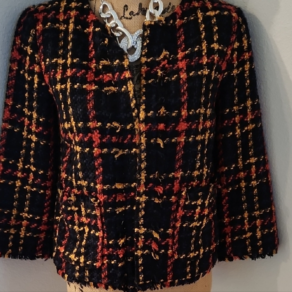 A New Day Black, Red, and Yellow Plaid Blazer